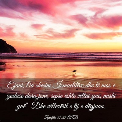 Picture 03 - Zanafilla 37:27 ALB - Ejani, t’ia shesim Ismaelitëve dhe të mos e - Bible Verse Picture