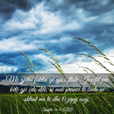 Picture 03 - Zanafilla 39:10 ALB - Me gjithë faktin që ajo i fliste Jozefit për - Bible Verse Picture