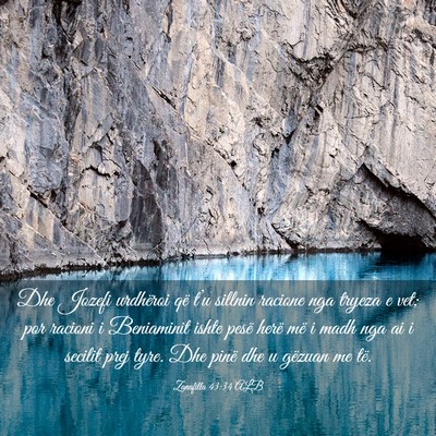 Picture 03 - Zanafilla 43:34 ALB - Dhe Jozefi urdhëroi që t’u sillnin racione - Bible Verse Picture
