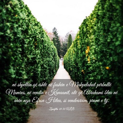 Picture 03 - Zanafilla 49:30 ALB - në shpellën që është në fushën e - Bible Verse Picture