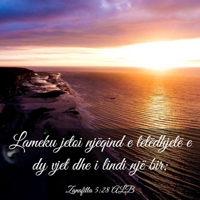 Picture 03 - Zanafilla 5:28 ALB - Lameku jetoi njëqind e tetëdhjetë e dy vjet - Bible Verse Picture