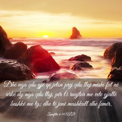 Picture 03 - Zanafilla 6:19 ALB - Dhe nga çdo gjë që jeton prej çdo lloj mishi - Bible Verse Picture