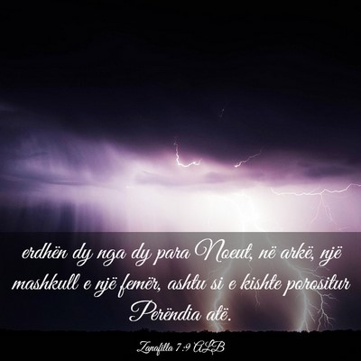 Picture 03 - Zanafilla 7:9 ALB - erdhën dy nga dy para Noeut, në arkë, një - Bible Verse Picture