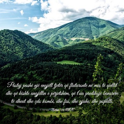 Picture 03 - Zbulesa 14:6 ALB - Pastaj pashë një engjëll tjetër që - Bible Verse Picture
