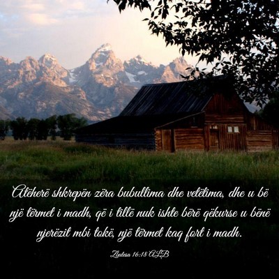 Picture 03 - Zbulesa 16:18 ALB - Atëherë shkrepën zëra bubullima dhe - Bible Verse Picture