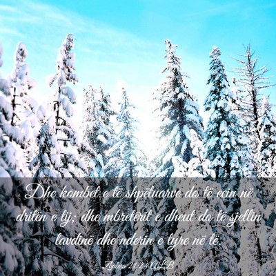 Picture 03 - Zbulesa 21:24 ALB - Dhe kombet e të shpëtuarve do të ecin në - Bible Verse Picture