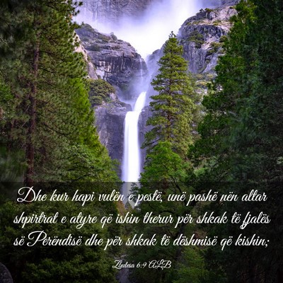 Picture 03 - Zbulesa 6:9 ALB - Dhe kur hapi vulën e pestë, unë pashë nën - Bible Verse Picture