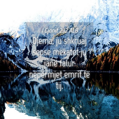 Picture 04 - 1 Gjonit 2:12 ALB - Djema, ju shkruaj sepse mëkatet ju janë falur - Bible Verse Picture