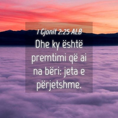 Picture 04 - 1 Gjonit 2:25 ALB - Dhe ky është premtimi që ai na bëri: jeta e - Bible Verse Picture
