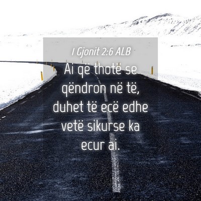 Picture 04 - 1 Gjonit 2:6 ALB - Ai që thotë se qëndron në të, duhet të ecë - Bible Verse Picture