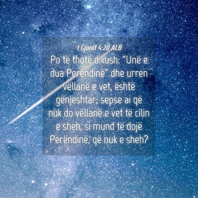 Picture 04 - 1 Gjonit 4:20 ALB - Po të thotë dikush: “Unë e dua - Bible Verse Picture