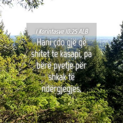 Picture 04 - 1 Korintasve 10:25 ALB - Hani çdo gjë që shitet te kasapi, pa bërë - Bible Verse Picture