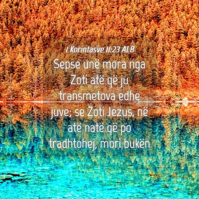 Picture 04 - 1 Korintasve 11:23 ALB - Sepse unë mora nga Zoti atë që ju transmetova - Bible Verse Picture