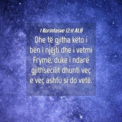 Picture 04 - 1 Korintasve 12:11 ALB - Dhe të gjitha këto i bën i njëjti dhe i vetmi - Bible Verse Picture