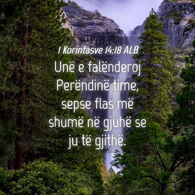 Picture 04 - 1 Korintasve 14:18 ALB - Unë e falënderoj Perëndinë time, sepse flas - Bible Verse Picture