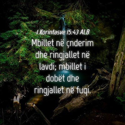 Picture 04 - 1 Korintasve 15:43 ALB - Mbillet në çnderim dhe ringjallet në lavdi; - Bible Verse Picture