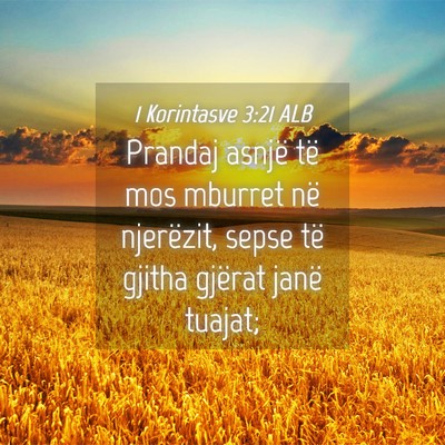 Picture 04 - 1 Korintasve 3:21 ALB - Prandaj asnjë të mos mburret në njerëzit, - Bible Verse Picture