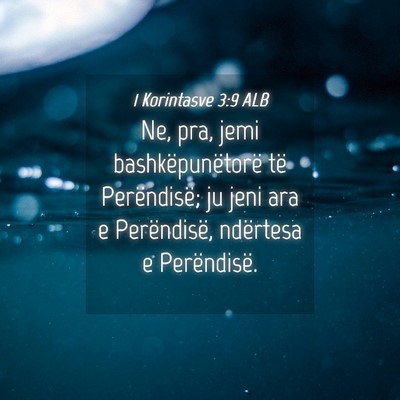 Picture 04 - 1 Korintasve 3:9 ALB - Ne, pra, jemi bashkëpunëtorë të Perëndisë; - Bible Verse Picture