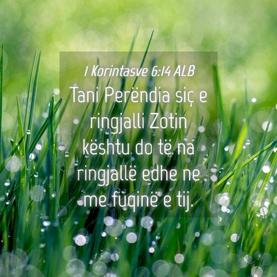 Picture 04 - 1 Korintasve 6:14 ALB - Tani Perëndia siç e ringjalli Zotin kështu do - Bible Verse Picture