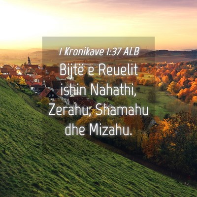 Picture 04 - 1 Kronikave 1:37 ALB - Bijtë e Reuelit ishin Nahathi, Zerahu, Shamahu - Bible Verse Picture