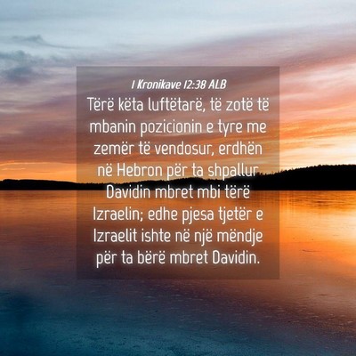 Picture 04 - 1 Kronikave 12:38 ALB - Tërë këta luftëtarë, të zotë të mbanin - Bible Verse Picture