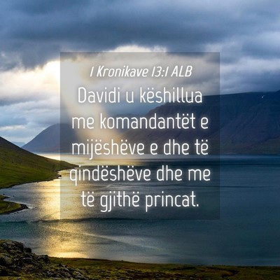 Picture 04 - 1 Kronikave 13:1 ALB - Davidi u këshillua me komandantët e mijëshëve - Bible Verse Picture