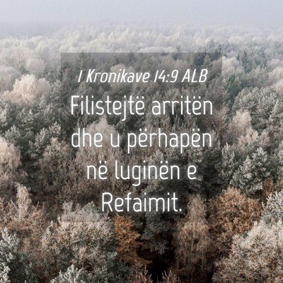 Picture 04 - 1 Kronikave 14:9 ALB - Filistejtë arritën dhe u përhapën në - Bible Verse Picture