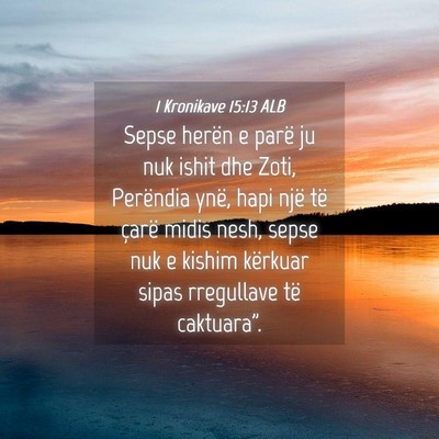 Picture 04 - 1 Kronikave 15:13 ALB - Sepse herën e parë ju nuk ishit dhe Zoti, - Bible Verse Picture