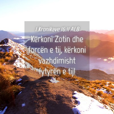 Picture 04 - 1 Kronikave 16:11 ALB - Kërkoni Zotin dhe forcën e tij, kërkoni - Bible Verse Picture