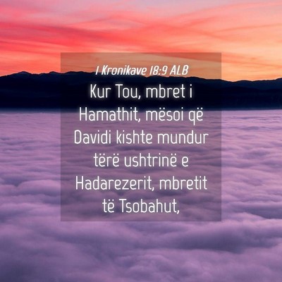 Picture 04 - 1 Kronikave 18:9 ALB - Kur Tou, mbret i Hamathit, mësoi që Davidi - Bible Verse Picture