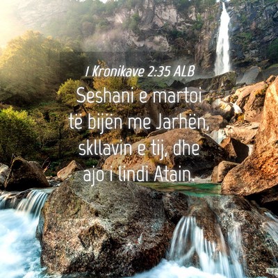 Picture 04 - 1 Kronikave 2:35 ALB - Seshani e martoi të bijën me Jarhën, skllavin - Bible Verse Picture