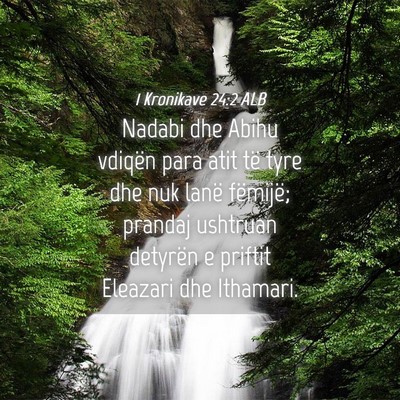 Picture 04 - 1 Kronikave 24:2 ALB - Nadabi dhe Abihu vdiqën para atit të tyre dhe - Bible Verse Picture