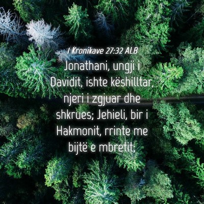 Picture 04 - 1 Kronikave 27:32 ALB - Jonathani, ungji i Davidit, ishte këshilltar, - Bible Verse Picture