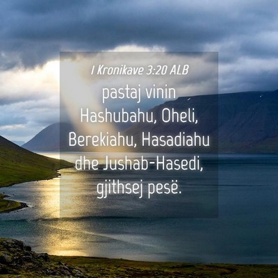 Picture 04 - 1 Kronikave 3:20 ALB - pastaj vinin Hashubahu, Oheli, Berekiahu, - Bible Verse Picture