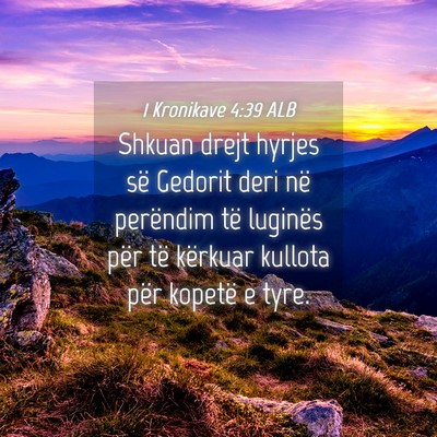 Picture 04 - 1 Kronikave 4:39 ALB - Shkuan drejt hyrjes së Gedorit deri në - Bible Verse Picture