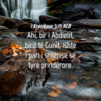 Picture 04 - 1 Kronikave 5:15 ALB - Ahi, bir i Abdielit, birit të Gunit, ishte i - Bible Verse Picture