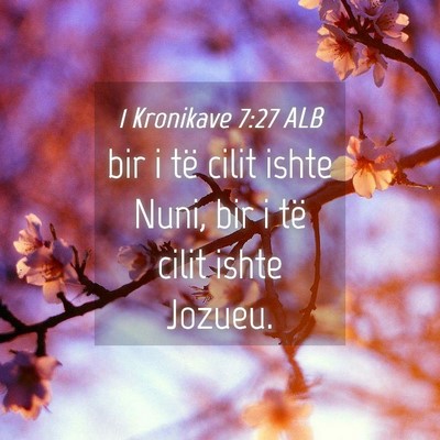 Picture 04 - 1 Kronikave 7:27 ALB - bir i të cilit ishte Nuni, bir i të cilit ishte - Bible Verse Picture