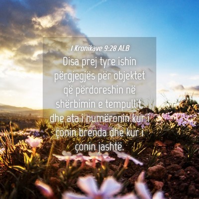 Picture 04 - 1 Kronikave 9:28 ALB - Disa prej tyre ishin përgjegjës për objektet - Bible Verse Picture