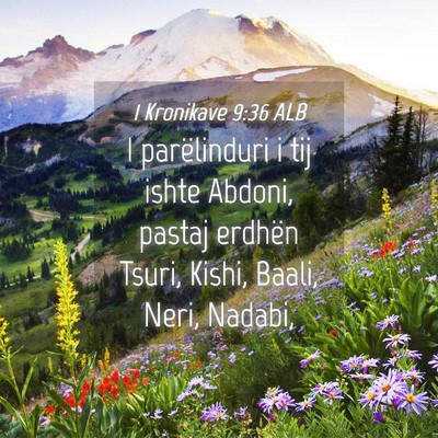 Picture 04 - 1 Kronikave 9:36 ALB - I parëlinduri i tij ishte Abdoni, pastaj erdhën - Bible Verse Picture