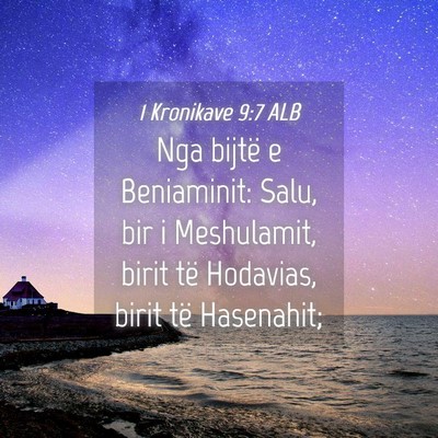 Picture 04 - 1 Kronikave 9:7 ALB - Nga bijtë e Beniaminit: Salu, bir i Meshulamit, - Bible Verse Picture