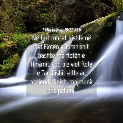 Picture 04 - 1 Mbretërve 10:22 ALB - Në fakt mbreti kishte në det Flotën e - Bible Verse Picture