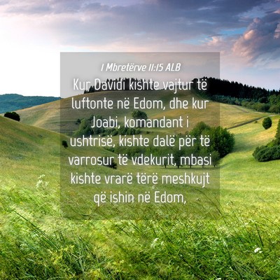 Picture 04 - 1 Mbretërve 11:15 ALB - Kur Davidi kishte vajtur të luftonte në Edom, - Bible Verse Picture