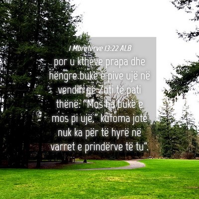 Picture 04 - 1 Mbretërve 13:22 ALB - por u ktheve prapa dhe hëngre bukë e pive ujë - Bible Verse Picture