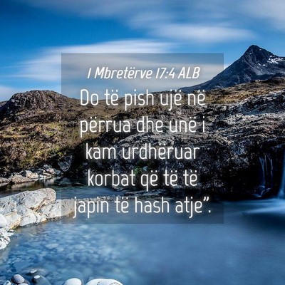Picture 04 - 1 Mbretërve 17:4 ALB - Do të pish ujë në përrua dhe unë i kam - Bible Verse Picture