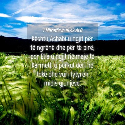 Picture 04 - 1 Mbretërve 18:42 ALB - Kështu Ashabi u ngjit për të ngrënë dhe për - Bible Verse Picture