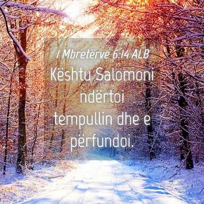 Picture 04 - 1 Mbretërve 6:14 ALB - Kështu Salomoni ndërtoi tempullin dhe e - Bible Verse Picture