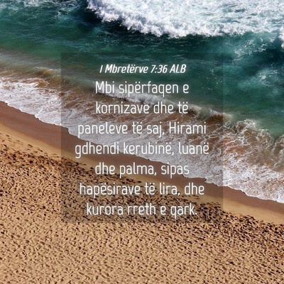 Picture 04 - 1 Mbretërve 7:36 ALB - Mbi sipërfaqen e kornizave dhe të paneleve të - Bible Verse Picture