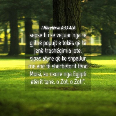 Picture 04 - 1 Mbretërve 8:53 ALB - sepse ti i ke veçuar nga të gjithë popujt e - Bible Verse Picture
