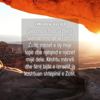 Picture 04 - 1 Mbretërve 8:63 ALB - Salomoni flijoi si flijim falënderimi, që ai i - Bible Verse Picture