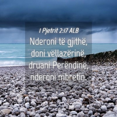 Picture 04 - 1 Pjetrit 2:17 ALB - Nderoni të gjithë, doni vëllazërinë, druani - Bible Verse Picture